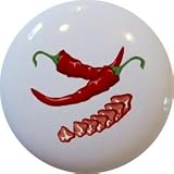 Chili Peppers Ceramic Cabinet Drawer Pull Knob