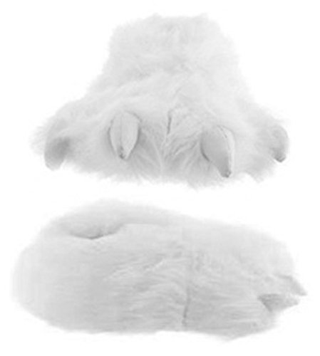 Wishpets Adult & Children Size White Polar Bear Paw Slippers