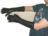 SOFTEST LEATHER ELBOW LENGTH MENS GLOVES WITH V INSERT – BLACK BROWN RED SCARLET CREAM OR WHITE