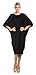 Tabeez Women's Oversized Jersey Shift Midi Dress with Kimono Sleeves