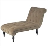 Avenue Six Curves Tufted Chaise Lounge Coffee Velvet Fabric