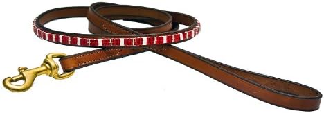 Just Fur Fun Dog Leash, Hot Tamale, 6-Feet, Brown Leather