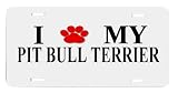 Pit Bull Terrier Paw Love My Dog Vanity Auto License Plate