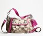 Coach Signature Poppy Groovy Shoulder Crossbody Bag Purse 13833 Magenta