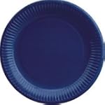 50 Teller, Pappe rund � 23 cm dunkelblau