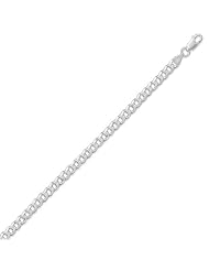 Sterling Silver 18 Inch 150 Beveled Curb Chain Necklace - 5.5mm wide