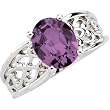 14K White Gold Amethyst Ring