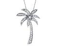 Palm Tree Diamond Pendant 1/5 Carat (ctw) in 10K White Gold