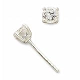 Bridge Jewelry CZ Round Stud Earrings 4MM - Silver