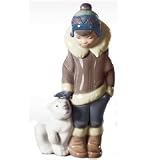 Lladro Eskimo Boy with Pet Porcelain Figurine
