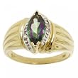 14K Yellow Gold Ring Mystic Fire Topaz & Diamond Size 7