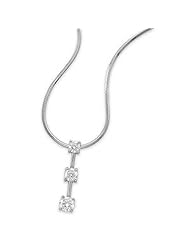 14K White Gold Three-Stone Diamond Pendant - 0.50 Ct. -- LIFETIME WARRANTY