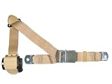 3-Point Retractable Lap & Shoulder Seat Belt, Tan, with Chrome Lift Latch