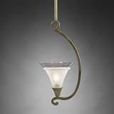 Mini Pendant: Tuscan gold finish, etched Glass