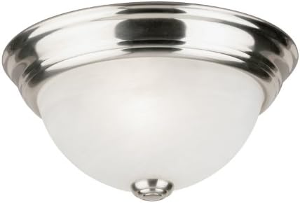 Westinghouse Lighting 6757200 One-Light Flush-Mount Interior Ceiling Fixture, Brushed Nickel Finish with Frosted White Alabaster Glass