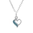 Sterling Silver Heart with Turquoise Side Necklace