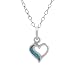 Sterling Silver Heart with Turquoise Side Necklace