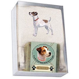 Single Gift Box with Jack Russell Soap and Towel