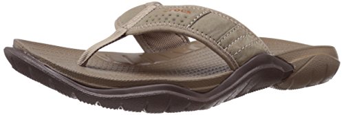 crocs Men's Swiftwater M Flip Flop, Walnut/Espresso, 10 M US