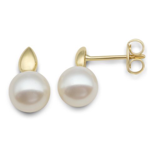 Miore Damen-Ohrstecker 9 Karat Gelbgold S&uuml;&szlig;wasser-Zuchtperlen wei&szlig; 7mm MG9030E Preisvergleich
