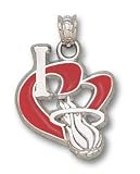 Miami Heat Solid 14K Gold ''I Heart'' Logo 1/2'' Enamel Pendant