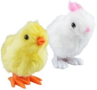 Plush Pair of Hopping Wind-Up Friends! - Bunny AND Chick - Combo by Easter Bunny