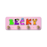 Personalised Childrens 3D Coat Peg Pink