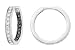 1/2 Carat Black and White Diamond 14K White Gold Hoop Earrings