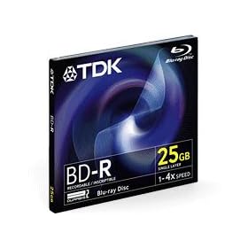 TDK BD-R25JC4EB BD-R 4x 25GB Blu-ray Disc Jewel Case