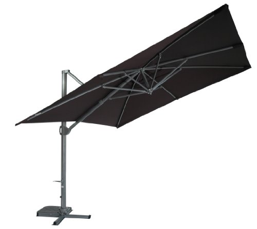 Zangenberg 64840_514 Ampelschirm Monte Carlo 300x300 cm, quadratisch, 8-teilig, schwarz