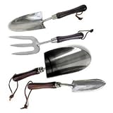 Rumford Gardener BF2000 4 Piece Stainless Steel And Wood Garden Set