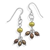 Chocolate Brown and Lime Green Pearl Earrings Sterling Silver 31q8xMT5PgL. SL160 Chocolate Brown and Lime Green Pearl Earrings Sterling Silver