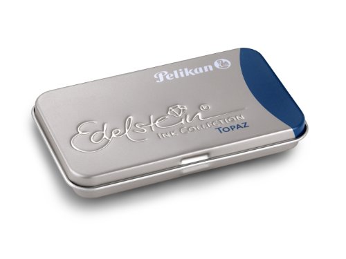 Pk/6 Pelikan Edelstein Fountain Pen Ink Cartridges, Topaz Blue