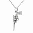 Sterling Silver Hand Gun Necklace