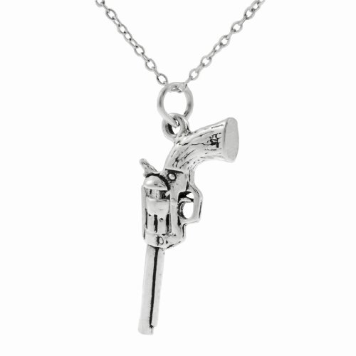 Sterling Silver Hand Gun Necklace
