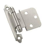 Amerock BP3428-G10 Self-Closing Face Mount 3/8-Inch Inset Hinge, Satin Nickel