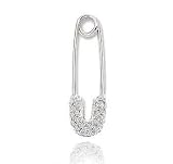 1/6 Carat Diamond Safety Pin 14K White Gold Pin