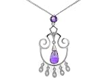 9ct White Gold Amethyst & Diamond Necklace
