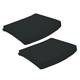 Strathwood St. Thomas Cast Aluminum Deep Seating Arm Chair Polyester Cushion, Set of 2, Solid Black