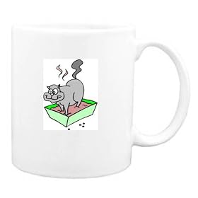 Mug with gray, box, cat, litter, house by Shopzeus