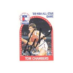 Tom Chambers, Houston Rockets, 1989 NBA Hoops NBA All Star Weekend Autographed Card