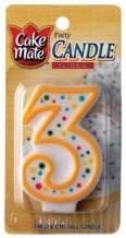 Cake Mate Numeral 3 Birthday Candle