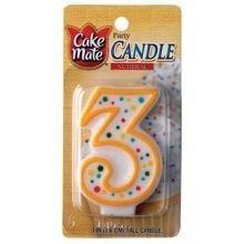 Cake Mate Numeral 3 Birthday Candle