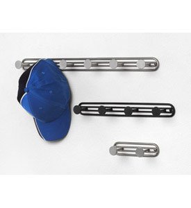 Image of Wall Mounted Peg Coat Rack 4 Peg Satin Nickel