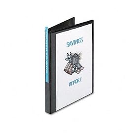 Nonstick Heavy-Duty Round Ring View Binder, 1/2 Capacity, Black