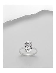 Owl Ring In 92.5 Sterling Silver