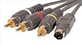 Stellar Labs 24-9390 1.5 FT COMPOSITE/S-VIDEO WITH STEREO AUDIO CABLE (SVIDEO-M + 3 RCA -M)
