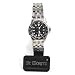 St. Moritz Storm womens dressy dive watch: Black face with stainless steel bracelet