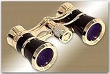 Adorama 3 x 25 Aida Focusing Opera Glass Binocular, Black with Gold Trim
