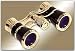 Adorama 3 x 25 Aida Focusing Opera Glass Binocular, Black with Gold Trim